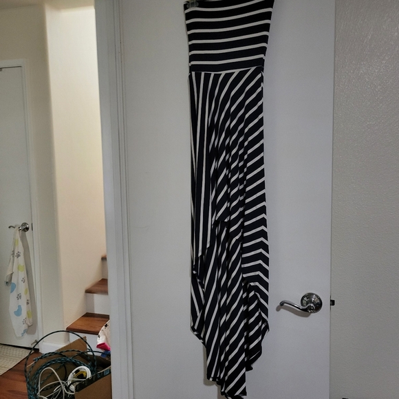 Bebe Navy Blue Striped Convertible Dress/Skirt - Picture 2 of 3